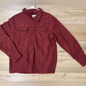 Goodfellow & Co Fleece Jacket Shirt Maroon New Mens Shacket medium Outdoor‎